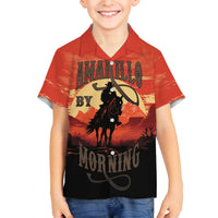 Rodeo Cowboy Family Matching Off The Shoulder Long Sleeve Dress and Hawaiian Shirt Amarillo By Morning - Wonder Print Shop