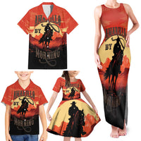 Rodeo Cowboy Family Matching Tank Maxi Dress and Hawaiian Shirt Amarillo By Morning - Wonder Print Shop
