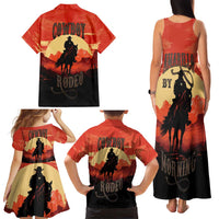 Rodeo Cowboy Family Matching Tank Maxi Dress and Hawaiian Shirt Amarillo By Morning - Wonder Print Shop