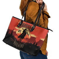 Rodeo Cowboy Leather Tote Bag Amarillo By Morning - Wonder Print Shop