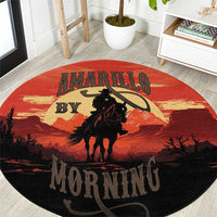 Rodeo Cowboy Round Carpet Amarillo By Morning - Wonder Print Shop