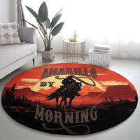 Rodeo Cowboy Round Carpet Amarillo By Morning - Wonder Print Shop