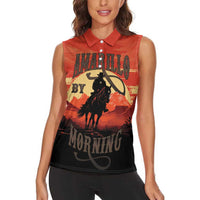 Rodeo Cowboy Women Sleeveless Polo Shirt Amarillo By Morning - Wonder Print Shop