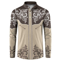 Vintage Western Cowboy Button Sweatshirt Brown Version - Wonder Print Shop