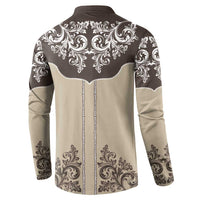 Vintage Western Cowboy Button Sweatshirt Brown Version - Wonder Print Shop