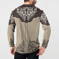 Vintage Western Cowboy Button Sweatshirt Brown Version - Wonder Print Shop