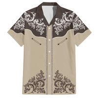 Vintage Western Cowboy Family Matching Off The Shoulder Long Sleeve Dress and Hawaiian Shirt Brown Version - Wonder Print Shop