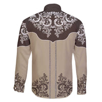 Vintage Western Cowboy Family Matching Off The Shoulder Long Sleeve Dress and Hawaiian Shirt Brown Version - Wonder Print Shop