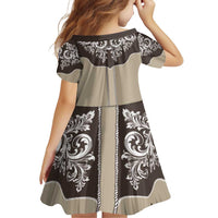 Vintage Western Cowboy Family Matching Off Shoulder Short Dress and Hawaiian Shirt Brown Version - Wonder Print Shop