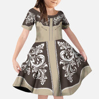 Vintage Western Cowboy Family Matching Tank Maxi Dress and Hawaiian Shirt Brown Version - Wonder Print Shop