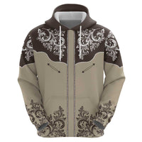 Vintage Western Cowboy Hoodie Brown Version - Wonder Print Shop