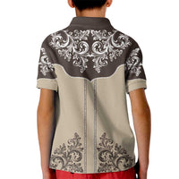 Vintage Western Cowboy Kid Polo Shirt Brown Version - Wonder Print Shop