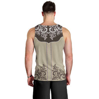 Vintage Western Cowboy Men Tank Top Brown Version - Wonder Print Shop