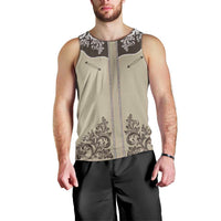 Vintage Western Cowboy Men Tank Top Brown Version - Wonder Print Shop