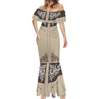 Vintage Western Cowboy Mermaid Dress Brown Version - Wonder Print Shop