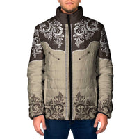 Vintage Western Cowboy Padded Jacket Brown Version - Wonder Print Shop