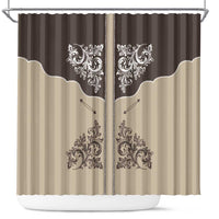 Vintage Western Cowboy Shower Curtain Brown Version - Wonder Print Shop