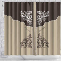 Vintage Western Cowboy Shower Curtain Brown Version - Wonder Print Shop