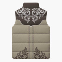 Vintage Western Cowboy Sleeveless Puffer Jacket Brown Version - Wonder Print Shop