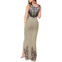 Vintage Western Cowboy Tank Maxi Dress Brown Version - Wonder Print Shop