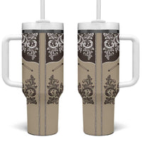 Vintage Western Cowboy Tumbler With Handle Brown Version - Wonder Print Shop