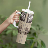 Vintage Western Cowboy Tumbler With Handle Brown Version - Wonder Print Shop
