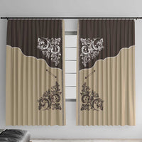 Vintage Western Cowboy Window Curtain Brown Version - Wonder Print Shop