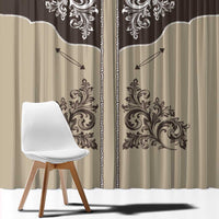 Vintage Western Cowboy Window Curtain Brown Version - Wonder Print Shop