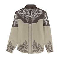 Vintage Western Cowboy Women Casual Shirt Brown Version - Wonder Print Shop