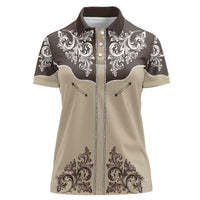 Vintage Western Cowboy Women Polo Shirt Brown Version - Wonder Print Shop