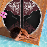 Vintage Western Cowboy Beach Blanket Black Version - Wonder Print Shop