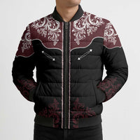 Vintage Western Cowboy Bomber Puffer Jacket Black Version - Wonder Print Shop