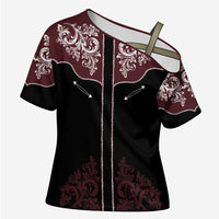 Vintage Western Cowboy Cross Shoulder Shirt Black Version - Wonder Print Shop