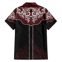 Vintage Western Cowboy Family Matching Off The Shoulder Long Sleeve Dress and Hawaiian Shirt Black Version - Wonder Print Shop