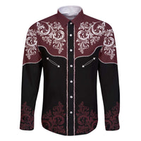 Vintage Western Cowboy Family Matching Off The Shoulder Long Sleeve Dress and Hawaiian Shirt Black Version - Wonder Print Shop