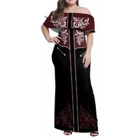 Vintage Western Cowboy Family Matching Off Shoulder Maxi Dress and Hawaiian Shirt Black Version - Wonder Print Shop