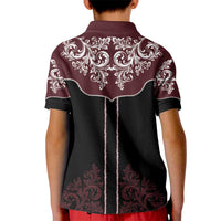 Vintage Western Cowboy Kid Polo Shirt Black Version - Wonder Print Shop