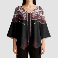 Vintage Western Cowboy Kimono Sleeve Blouse Black Version - Wonder Print Shop