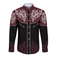 Vintage Western Cowboy Long Sleeve Button Shirt Black Version - Wonder Print Shop