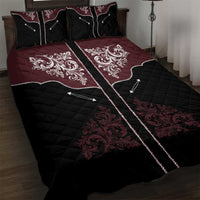 Vintage Western Cowboy Quilt Bed Set Black Version - Wonder Print Shop