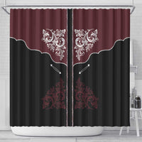 Vintage Western Cowboy Shower Curtain Black Version - Wonder Print Shop