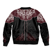 Vintage Western Cowboy Sleeve Zip Bomber Jacket Black Version - Wonder Print Shop