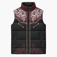 Vintage Western Cowboy Sleeveless Puffer Jacket Black Version - Wonder Print Shop