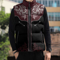 Vintage Western Cowboy Sleeveless Puffer Jacket Black Version - Wonder Print Shop