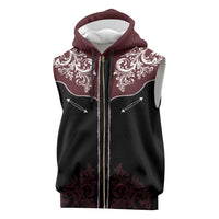 Vintage Western Cowboy Sleeveless Zip Hoodie Black Version - Wonder Print Shop