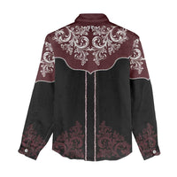 Vintage Western Cowboy Women Casual Shirt Black Version - Wonder Print Shop