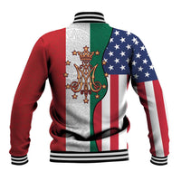 Guadalupe Virgin Mary Baseball Jacket Mexican American Flag - Wonder Print Shop