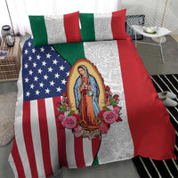 Guadalupe Virgin Mary Bedding Set Mexican American Flag - Wonder Print Shop
