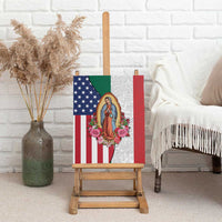 Guadalupe Virgin Mary Canvas Wall Art Mexican American Flag - Wonder Print Shop