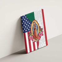 Guadalupe Virgin Mary Canvas Wall Art Mexican American Flag - Wonder Print Shop